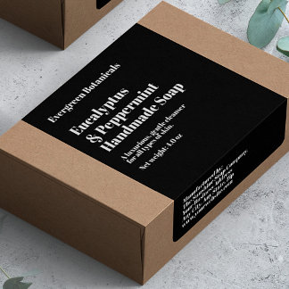 Modern Black Soap Packaging Label Fraktsedel