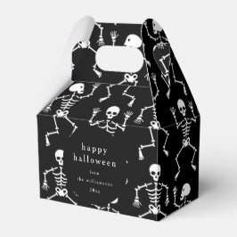 Modern Black Spooky Skeleton Halloween-Anpassnings Presentaskar