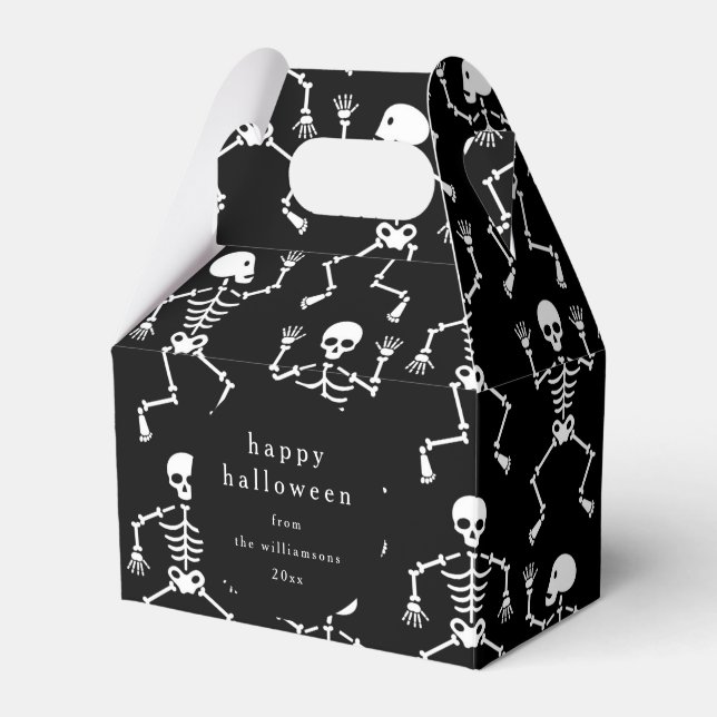 Modern Black Spooky Skeleton Halloween-Anpassnings Presentaskar (Framsidan Sidan)