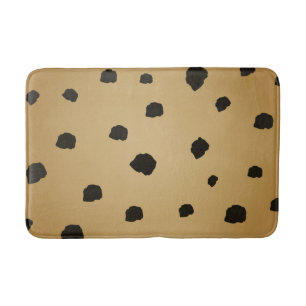 Modern Black Spot Goldenrod Guld Beige Tan Badrumsmatta