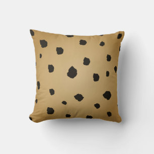 Modern Black Spot Goldenrod Guld Beige Tan Kudde