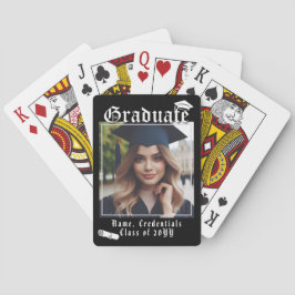 Modern Black Student Photo Studentmössa Diploma Casinokort