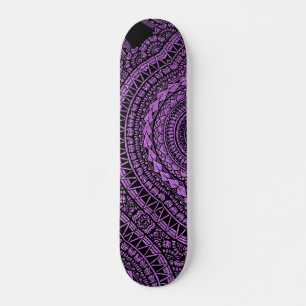 Modern Black Tatto Ikat Geometric Tribal Mönster Mini Skateboard Bräda 18,5 Cm