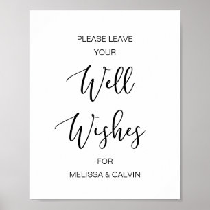 Modern Black Typeface, Bröllop well Önskemål Poster