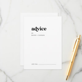 Modern Black Typography Bröllop Rådkort