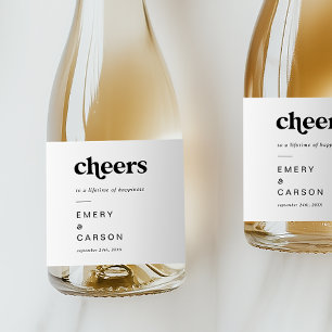 Modern Black Typography Cheers Bröllop