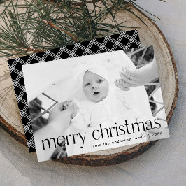 Modern Black Typography God jul Photo Julkort