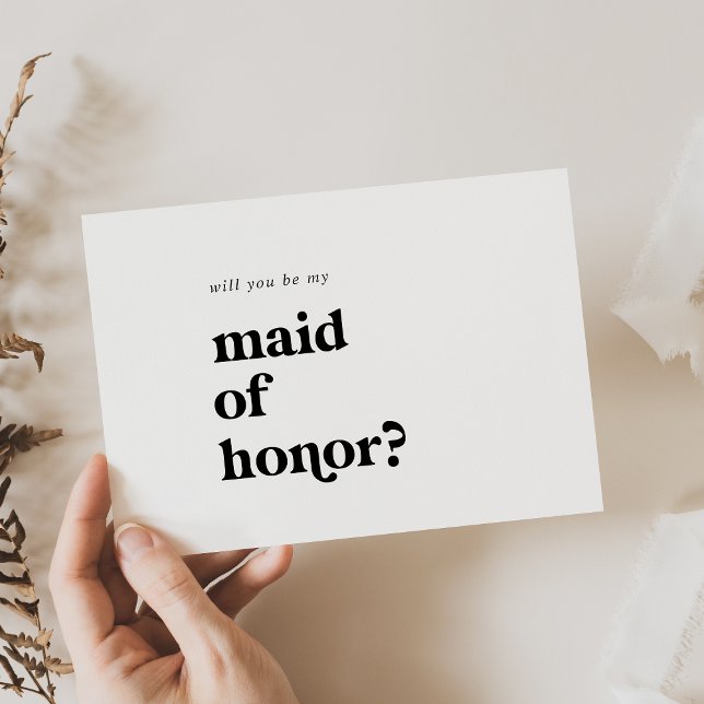 Modern Black Typography Maid of honor Frieri Inbjudningar (Skapare uppladdad)