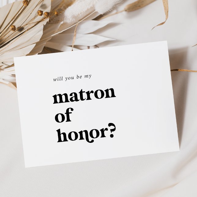 Modern Black Typography Matron of Honor Frieri Inbjudningar (Skapare uppladdad)