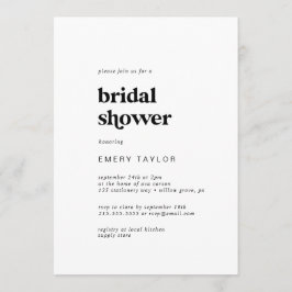 Modern Black Typography Möhippa Inbjudningar