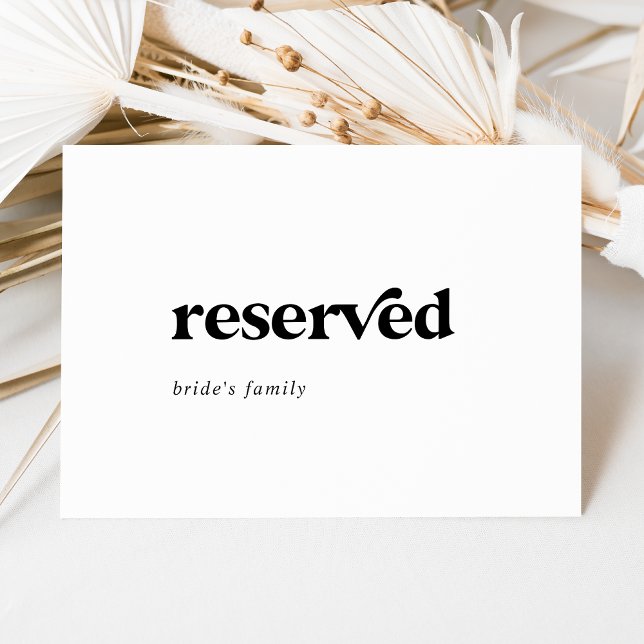 Modern Black Typography Reserved Sign (Skapare uppladdad)