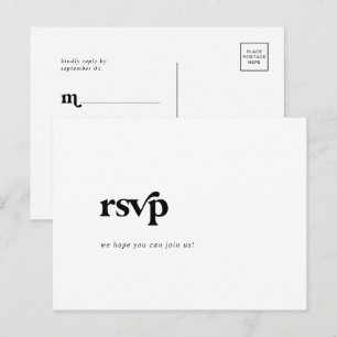 Modern Black Typography Sång Request OSA Postcard Inbjudan Vykort