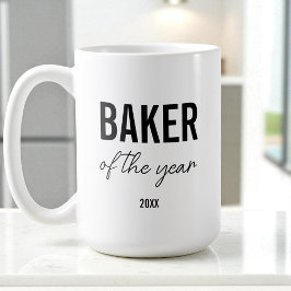 Modern Black Typography Simple Personalized Baker Kaffemugg