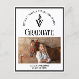 Modern Black Veterinary School Photo Studenten Vykort