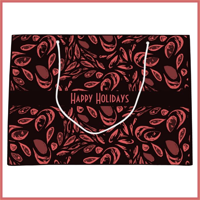 Modern Black, Warm Red TearDrop Mönster (Skapare uppladdad)