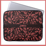 Modern Black, Warm Red TearDrop Mönster Laptop Fodral<br><div class="desc">Modern svart och varm röd droppe mönster.</div>