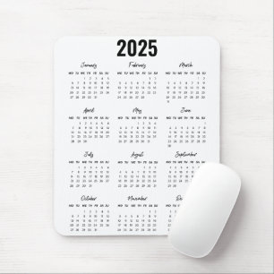 Modern Black White 2025 Calendar-Fullt Musmatta
