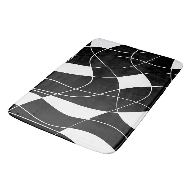 modern Black &white abstract pattern Bath Mat Badrumsmatta (Vinklad)