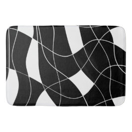 modern Black &white abstract pattern Bath Mat Badrumsmatta