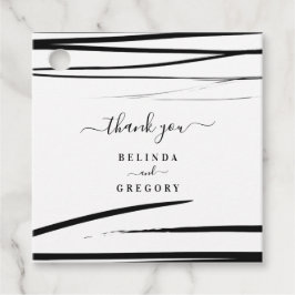 Modern Black White Abstrakt QR Code Bröllop Gåvor Etiketter