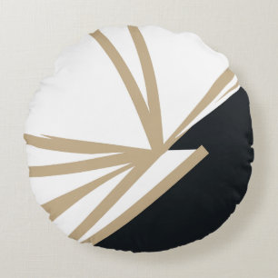 Modern Black White-Abstrakt Rund Kudde