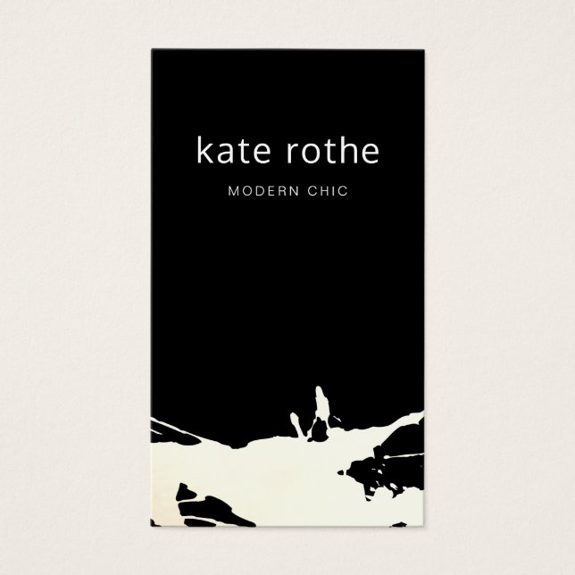 Modern Black White Abstrakt Splatter Visitkort (Framsidan)