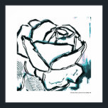 Modern Black White Aqua Ro - Pop Art Flower Poster<br><div class="desc">Unikt akvblått ro med svart bläck,  vackra vattenblommor Fisk konst poster av Marie Christine Belkadi,  utskriften säljs utan ram,  men du kan välja här på Zazzle a ram för din väggdekorpresentation © Copyrights! www.mariechristinebelkadi.com</div>