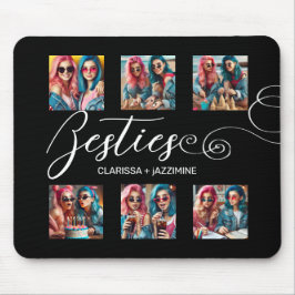 Modern Black White Bestie 6 Photo Collage Musmatta