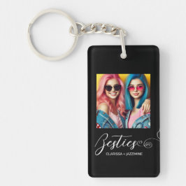 Modern Black White Bestie Photo Personlig