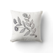 Modern Black White-Blommigt