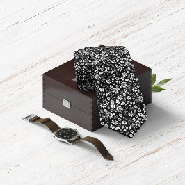Modern Black White Botanical Blommönster Slips