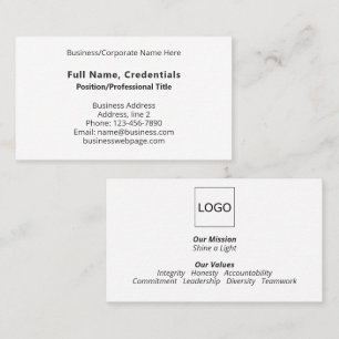 Modern Black White Branded Business Corporate Logo Visitkort