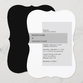 Modern Black & White Bröllop Inbjudningar