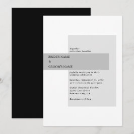 Modern Black & White Bröllop Inbjudningar