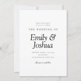 Modern Black & White Bröllop Inbjudningar