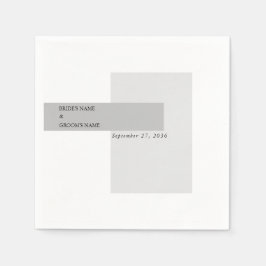 Modern Black & White Bröllop Pappersservett