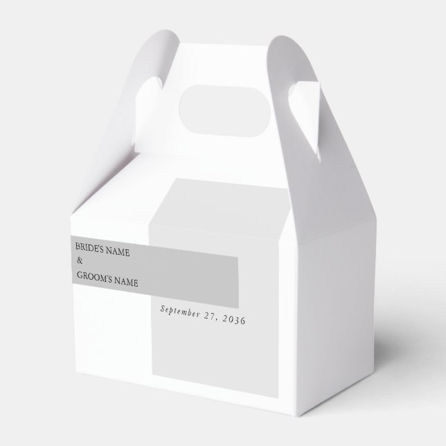 Modern Black & White Bröllop Presentaskar (Framsidan Sidan)