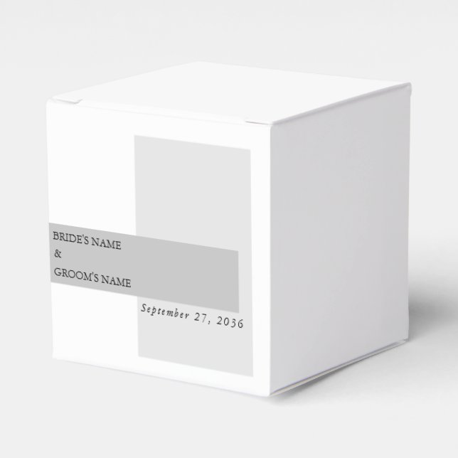 Modern Black & White Bröllop Presentaskar (Framsidan Sidan)