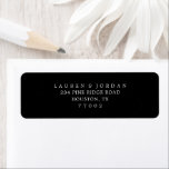 Modern Black & White Bröllop Returetiketter Returadress Etikett<br><div class="desc">Modern Black & White Bröllop Returetiketter</div>