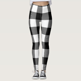 Modern Black & White Buffalo Pached Leggings