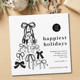 Modern Black White Business Helgdag Card Julkort