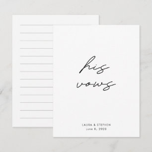 Modern Black White Calligraphy Bröllop Hans Vows