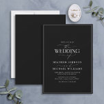 Modern Black & White Calligraphy Bröllop Inbjudningar<br><div class="desc">Trendig, elegant och modern, denna enkla, minimalistiska svartvita typografi i bröllop kännetecknas av "Bröllop i" i modern kalligrafi och serietext som det viktigaste designdraget, och den grundar sig på vår bästa möhippa inbjudan. Kortets baksida har ett svart struktur. Kontaktdesigner för matchande produkter. Tack så mycket för att ni stöder vårt...</div>