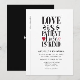 Modern Black White Christian Bible Verse Bröllop Inbjudningar