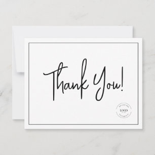 Modern Black White Company Logotyp Social Tack Kort