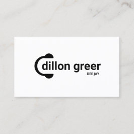 Modern Black White DJ-hörlurar Musik Visitkort