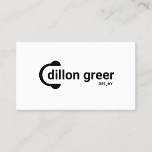 Modern Black White DJ-hörlurar Musik Visitkort
