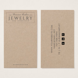 Modern Black White Earring Kraft Visning Cards Visitkort