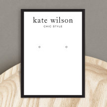 Modern Black White Earring Visning Card