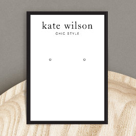 Modern Black White Earring Visning Card Visitkort